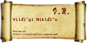 Világi Miklós névjegykártya