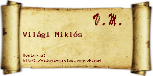 Világi Miklós névjegykártya